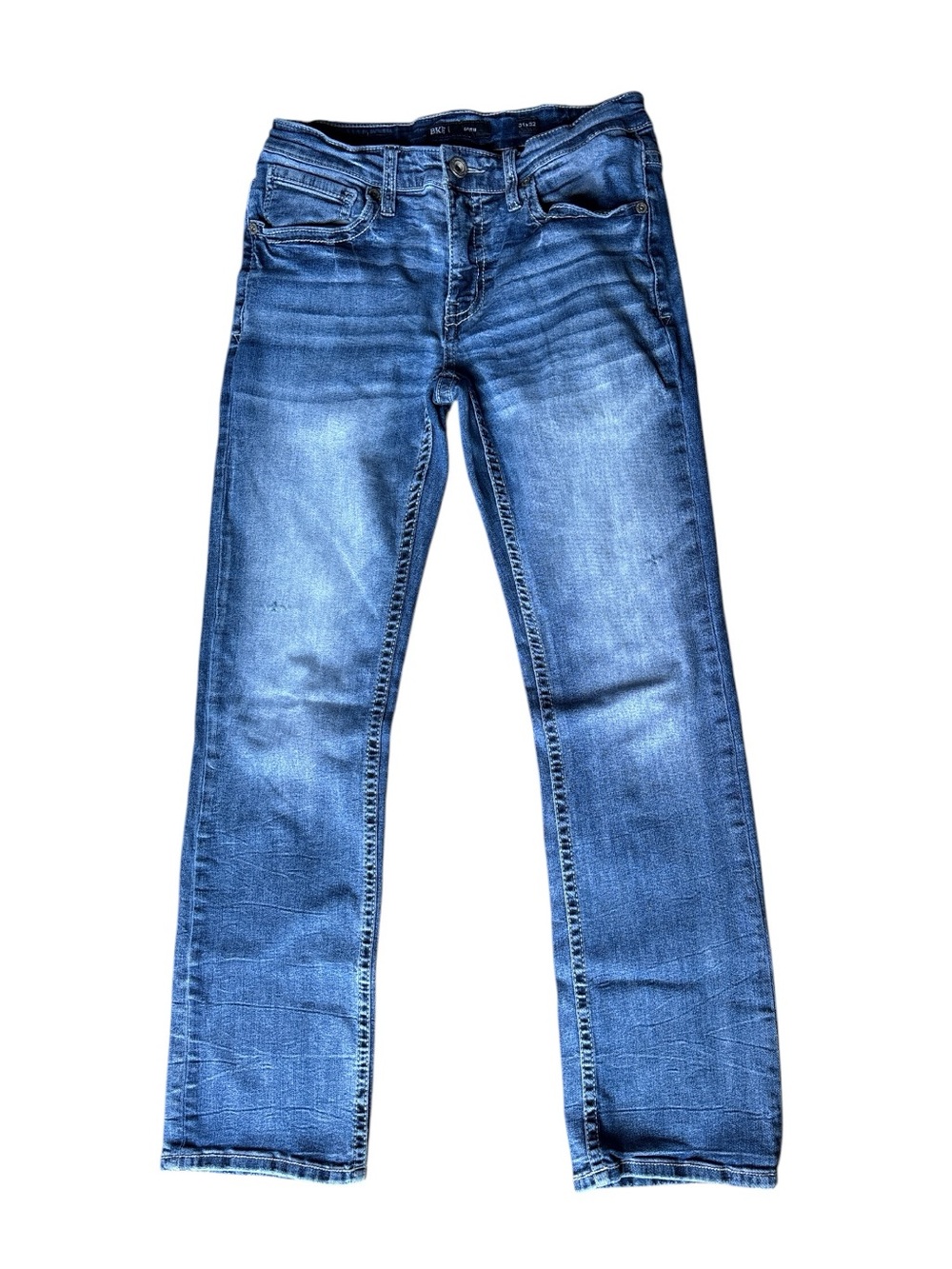 BKE Men's Carter Fit Blue Straight-Leg Jeans 31